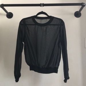 AMERICAN APPAREL Sheer Long Sleeve Top